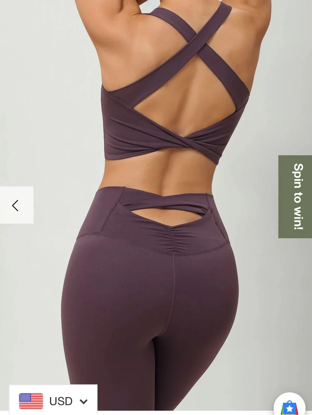 Set of 2 Strappy Sports Bras - Light Lilac & Mauve - Picture 6 of 8